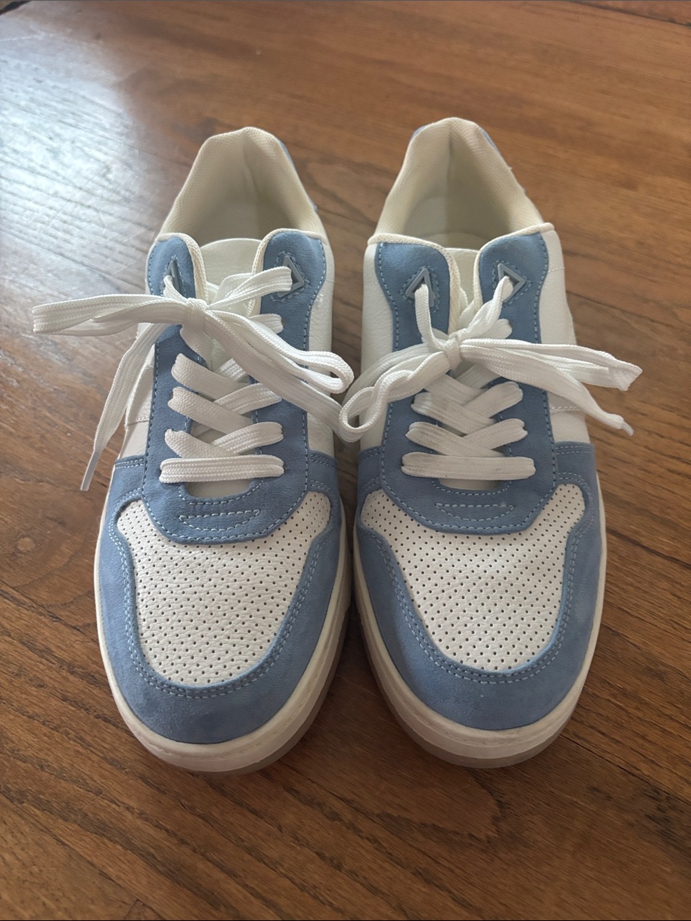 Fabletics White and Light Blue Athletic Sneakers